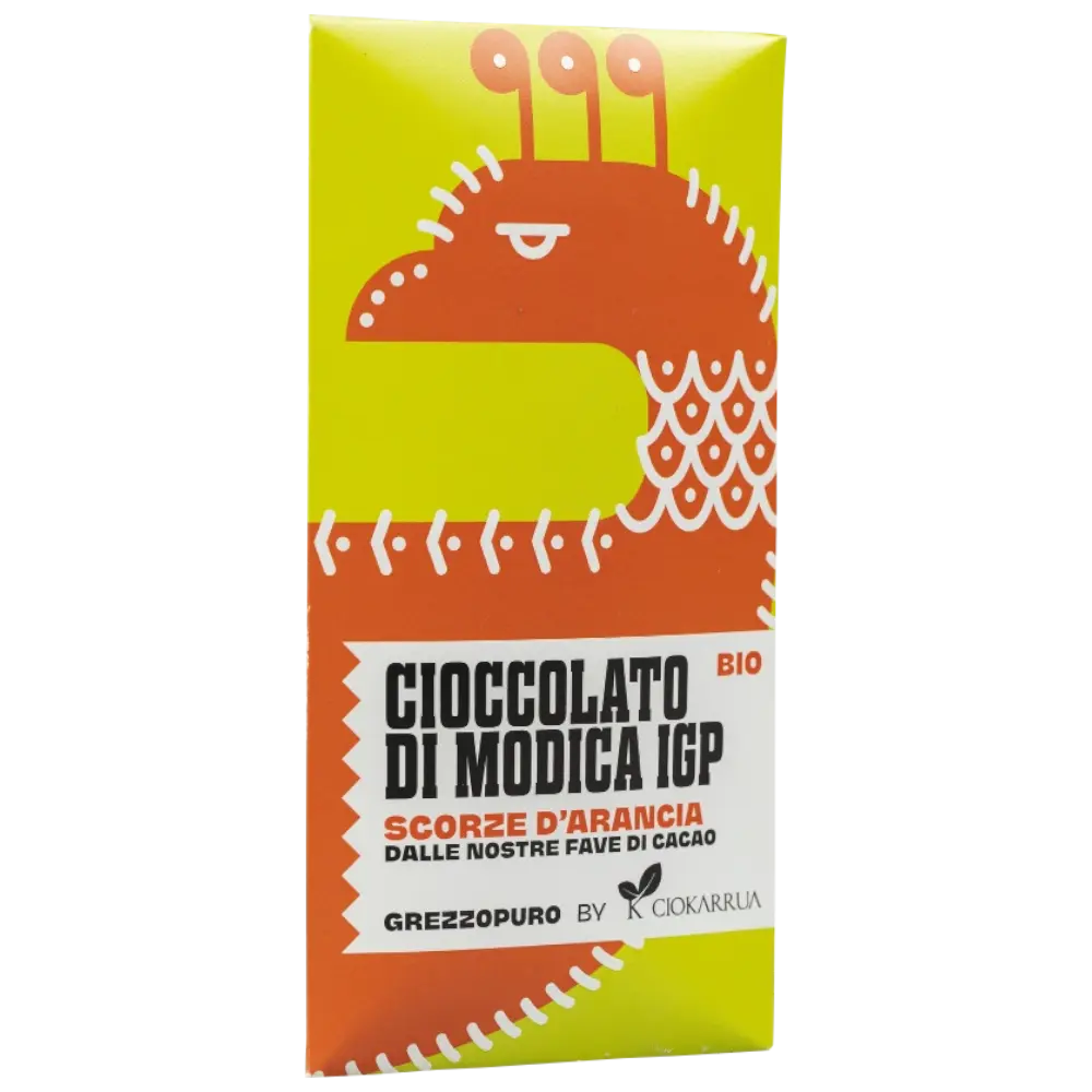 Modica IGP Schokolade mit Orangenschale 50g - Bio