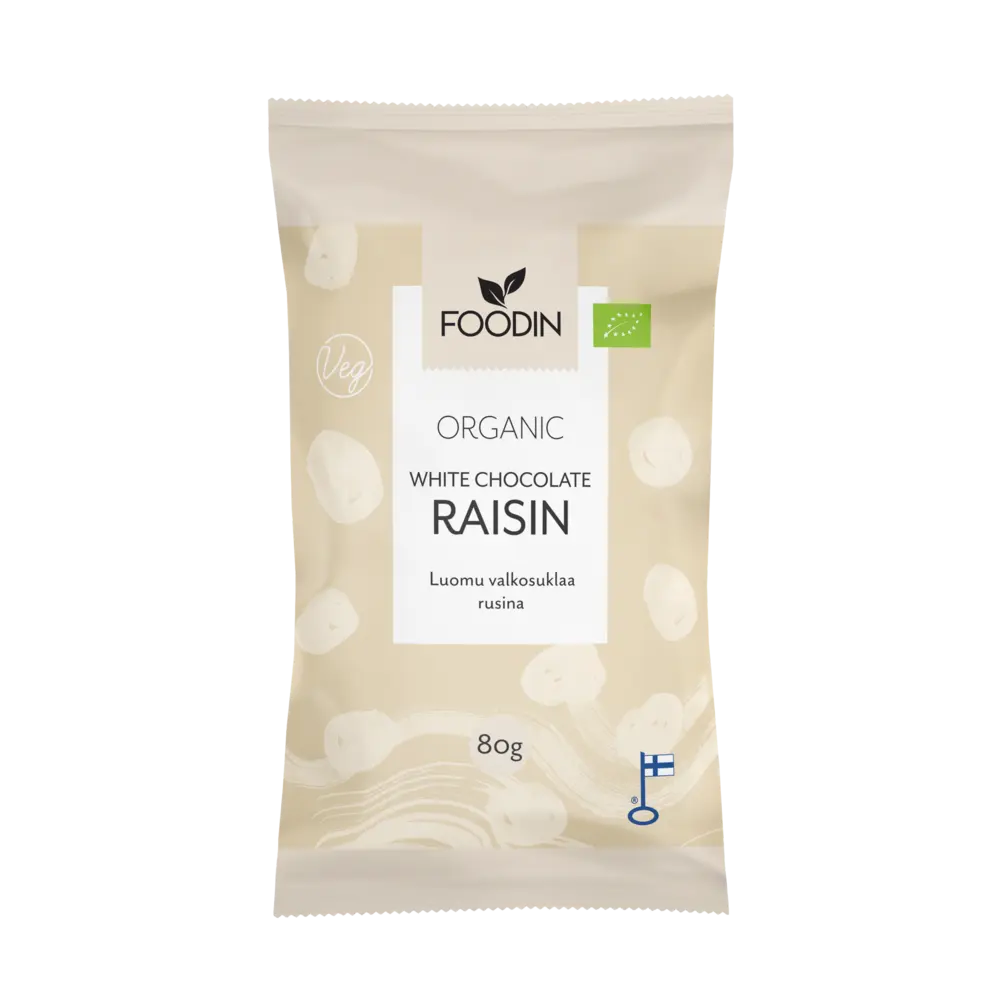 Rosinen in weißer Schokolade 80g - Bio