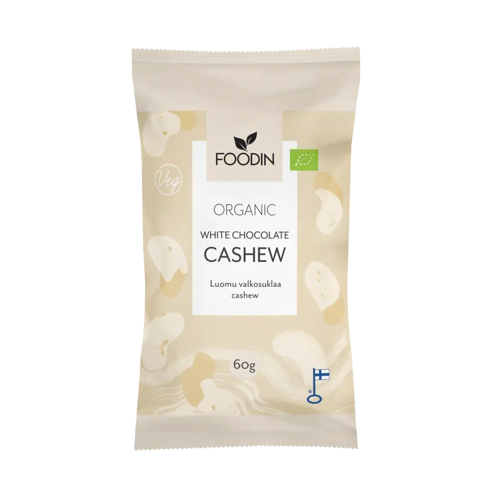 Cashew in weißer Schokolade 60g - Bio