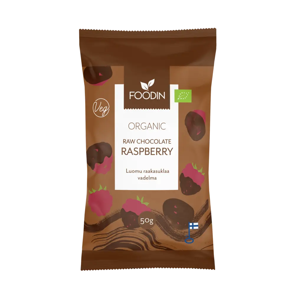 Himbeeren in roher Schokolade 50g - Bio