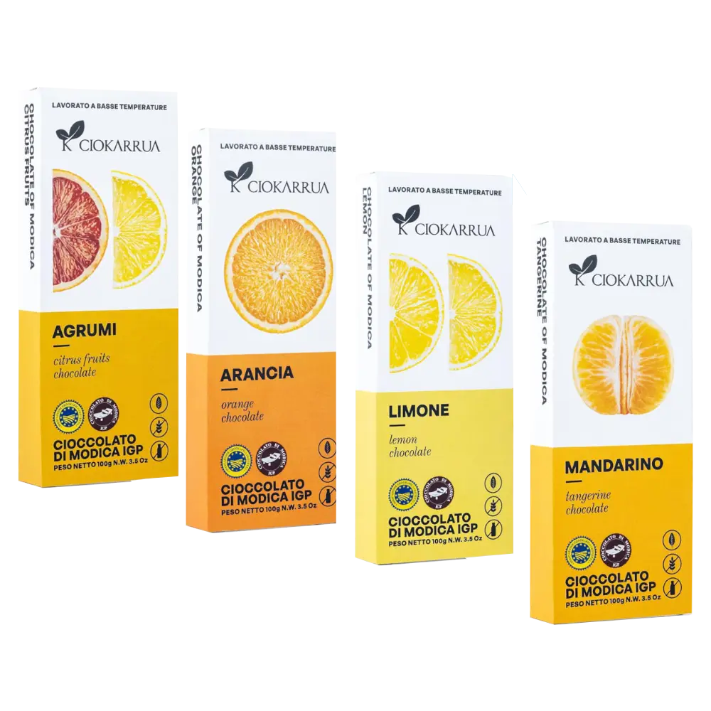 Modica IGP Schokolade mit Zitrus Set 4x100g