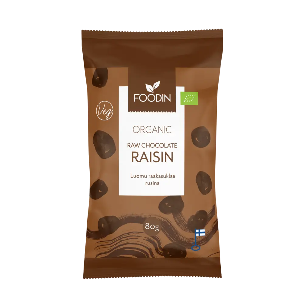 Rosinen in roher Schokolade 80g - Bio