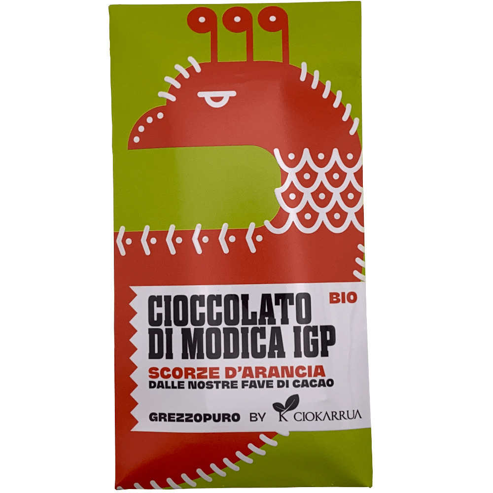 Modica IGP Schokolade mit Orangenschale 50g - Bio