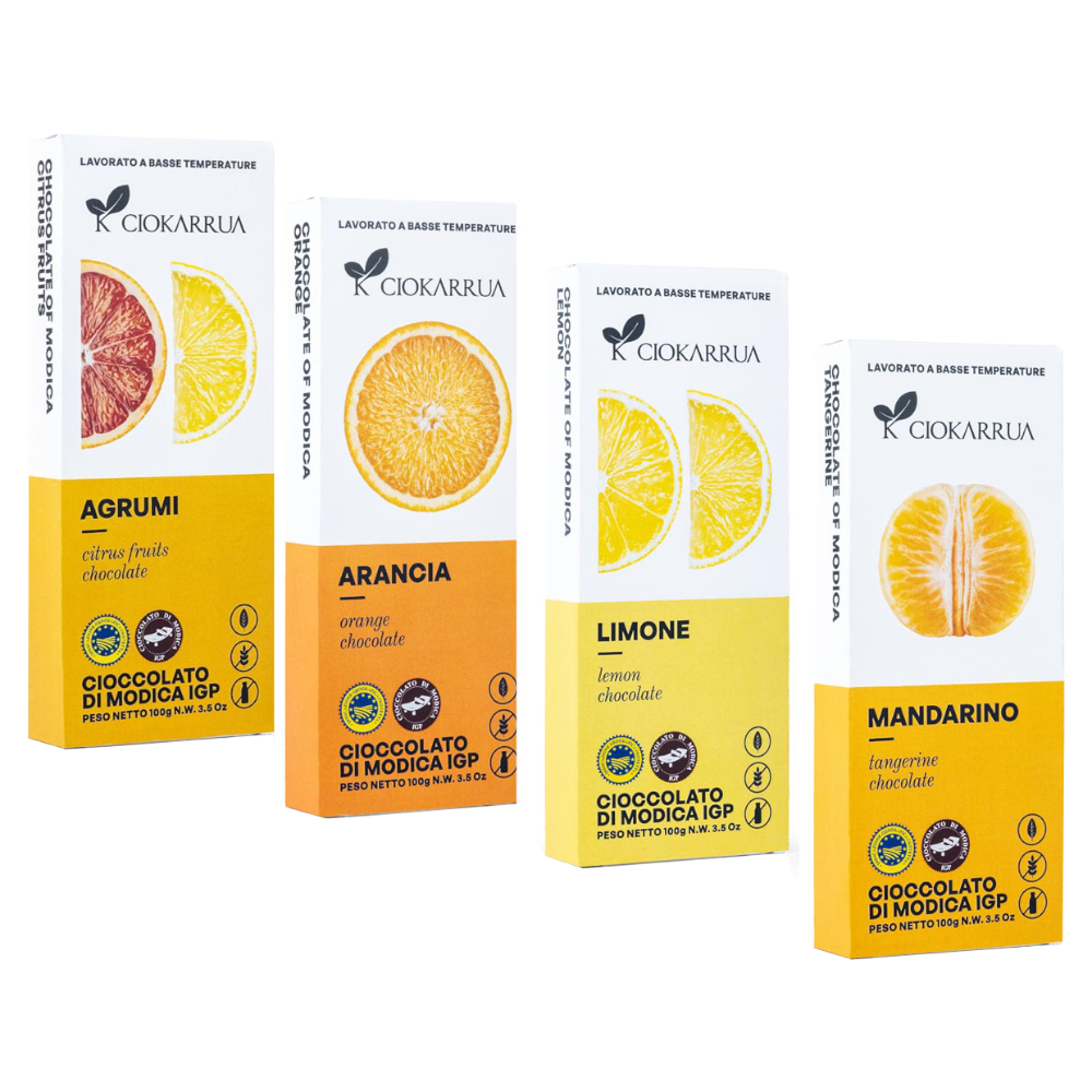 Modica IGP Schokolade mit Zitrus Set 4x100g