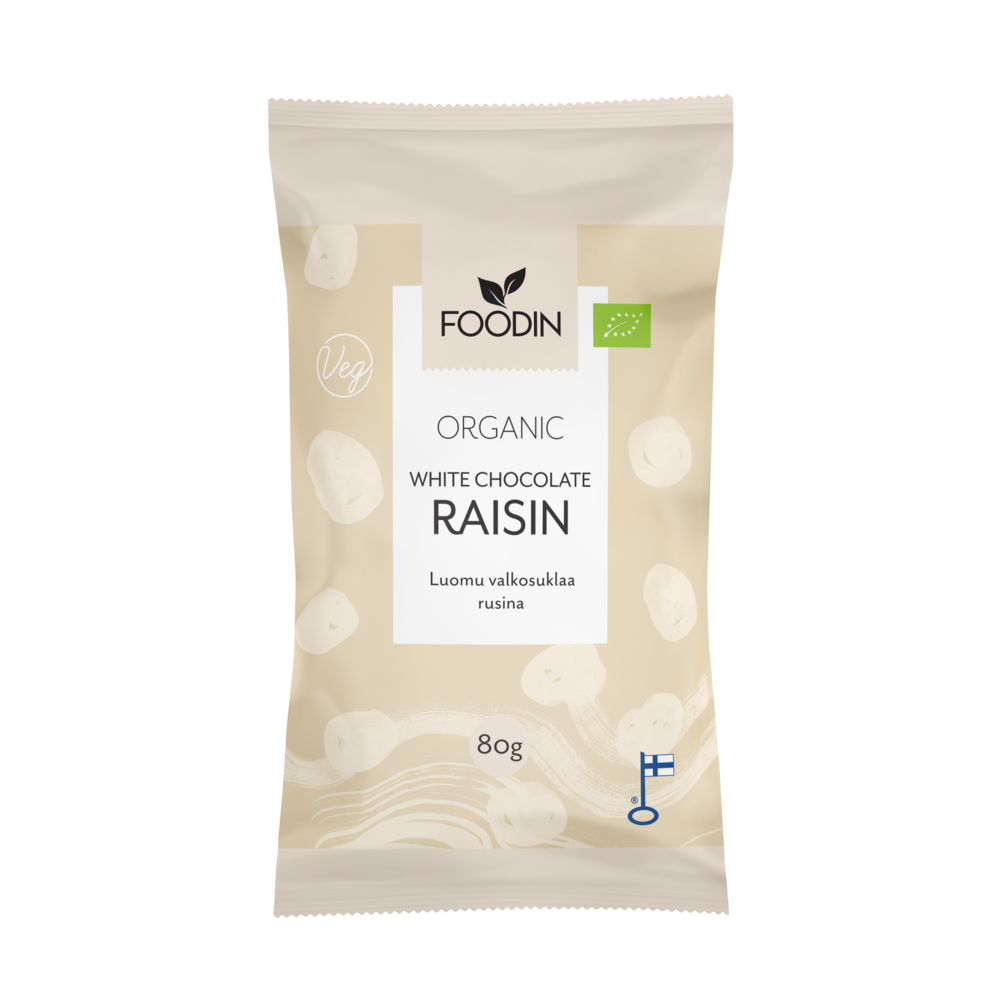 Rosinen in weißer Schokolade 80g - Bio