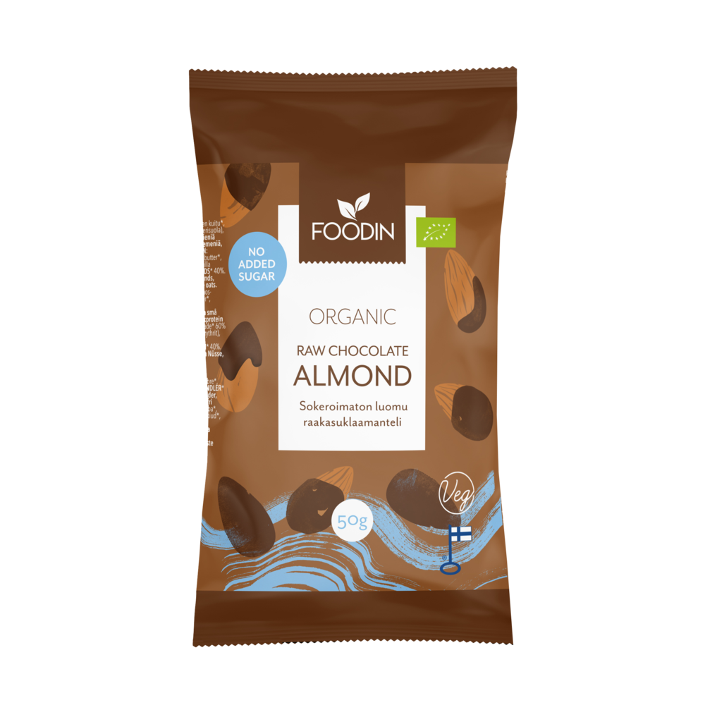 Mandeln in zuckerfreier roher Schokolade 50g - Bio