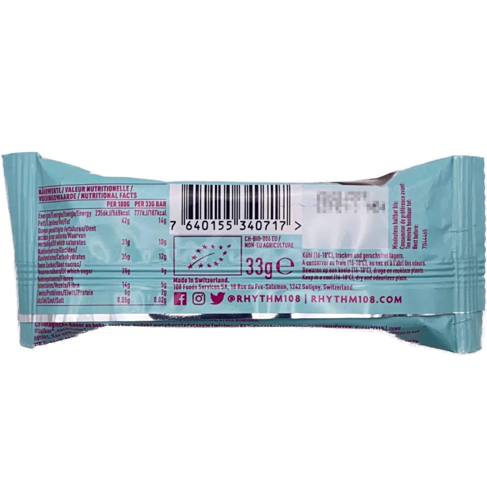 Kokosnuss Riegel mit dunkler Schokolade 33g - Bio – Bild 2