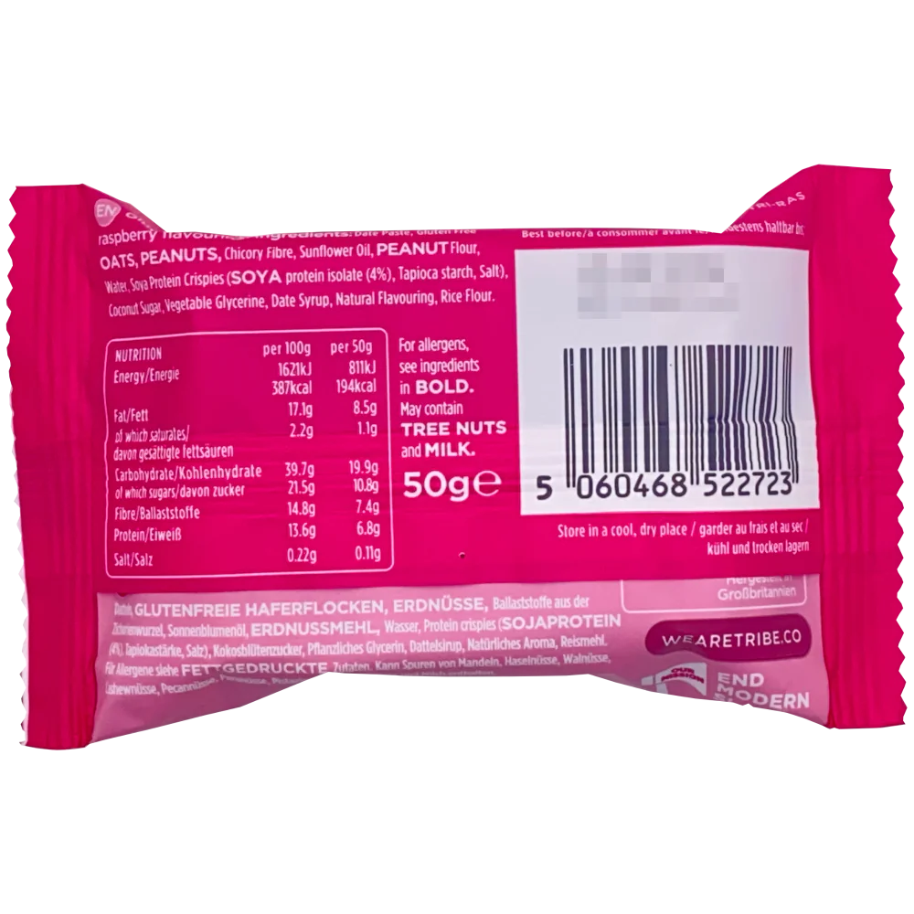 Protein Flapjack mit Himbeeren 50g – Bild 2